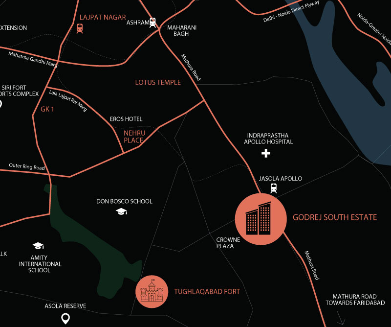 Godrej South Estate Location Map